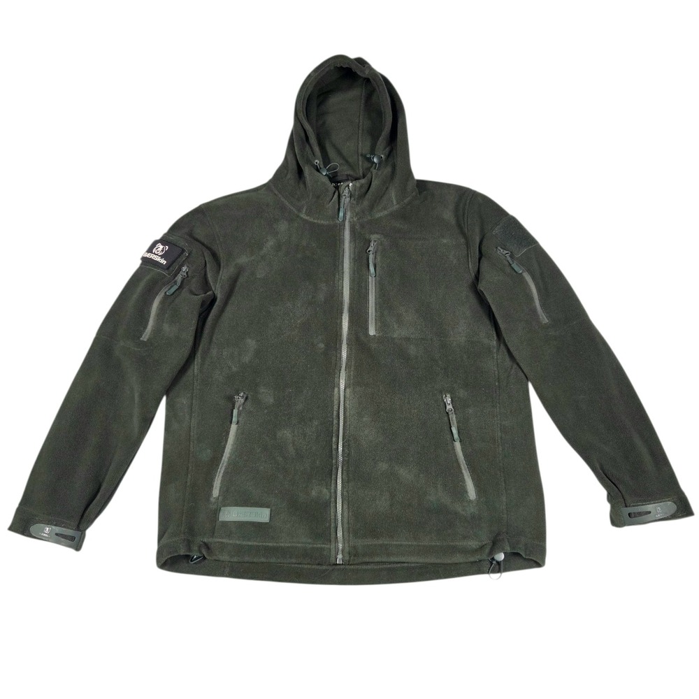 Baerskin Tactical Supply Co Fleece Hoodie Mens L Green Full Zip Utility Jacket